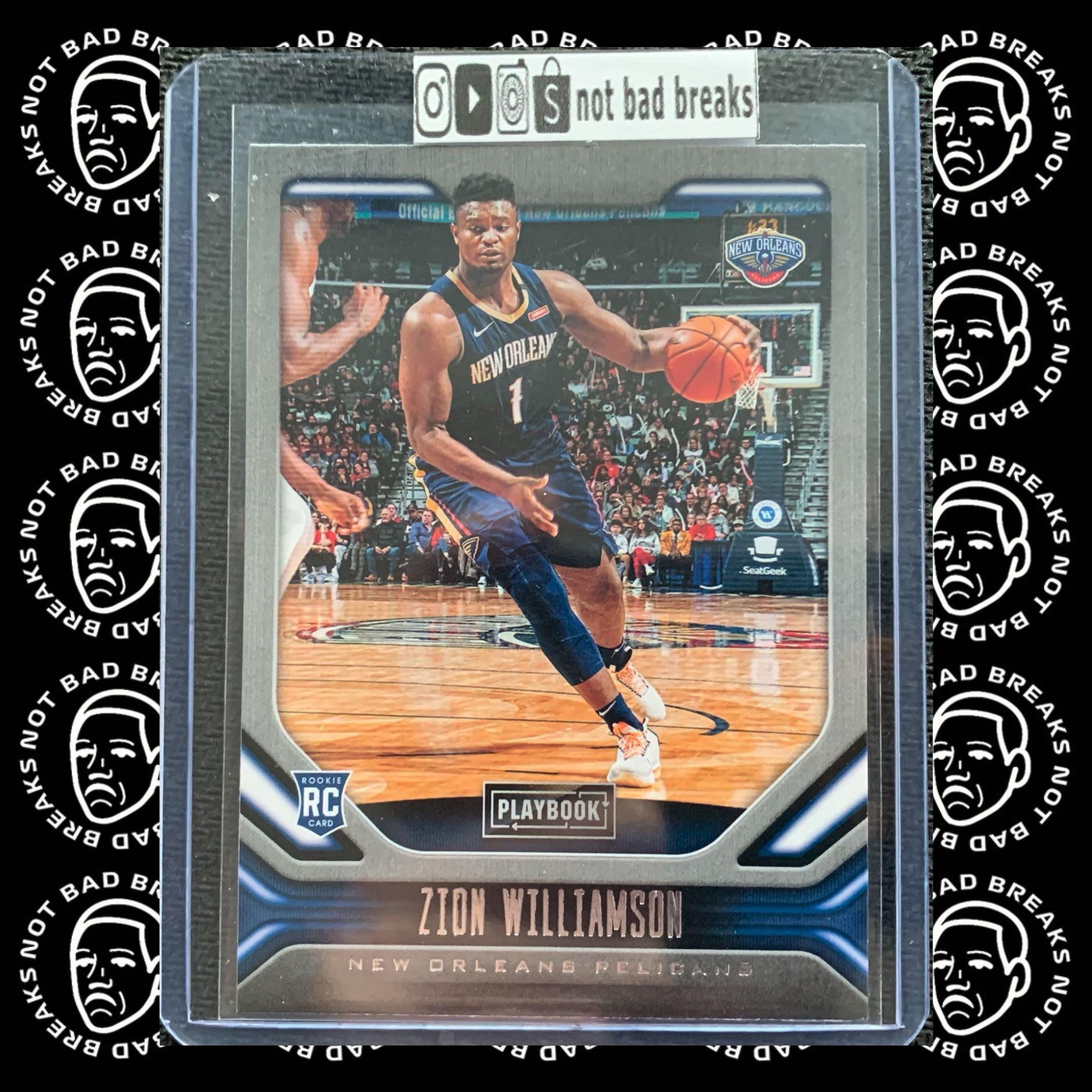 ZION WILLIAMSON PLAYBOOK ROOKIE CARD + TOPLOADER, Hobbies & Toys, Toys &  Games on Carousell