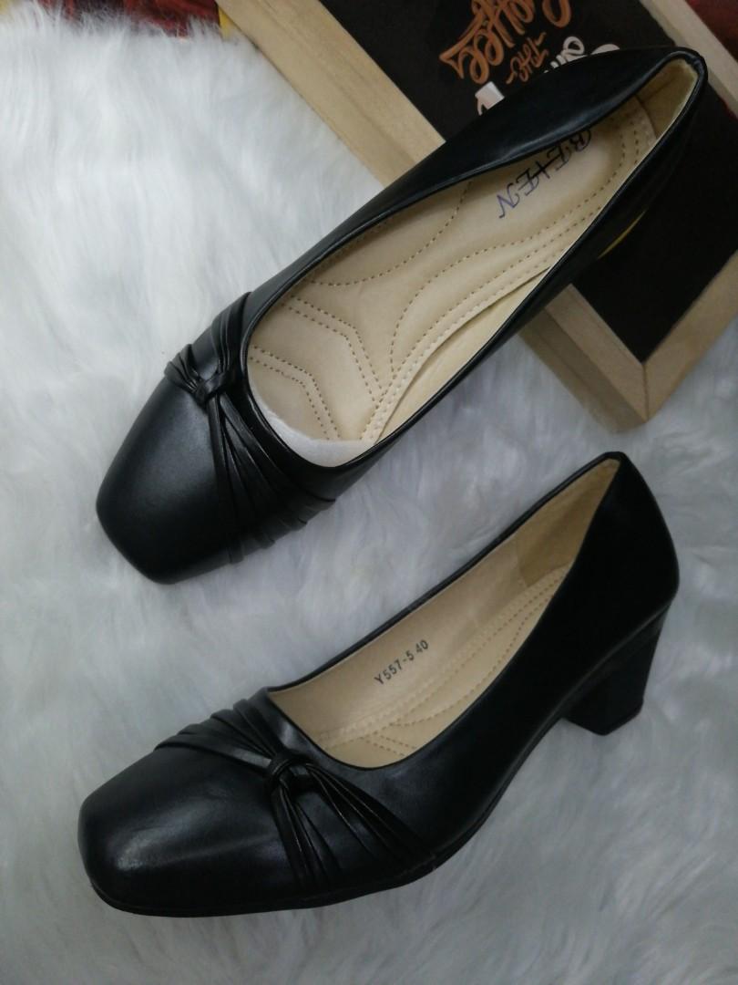 2 inches heels black shoes office shoes school shoes