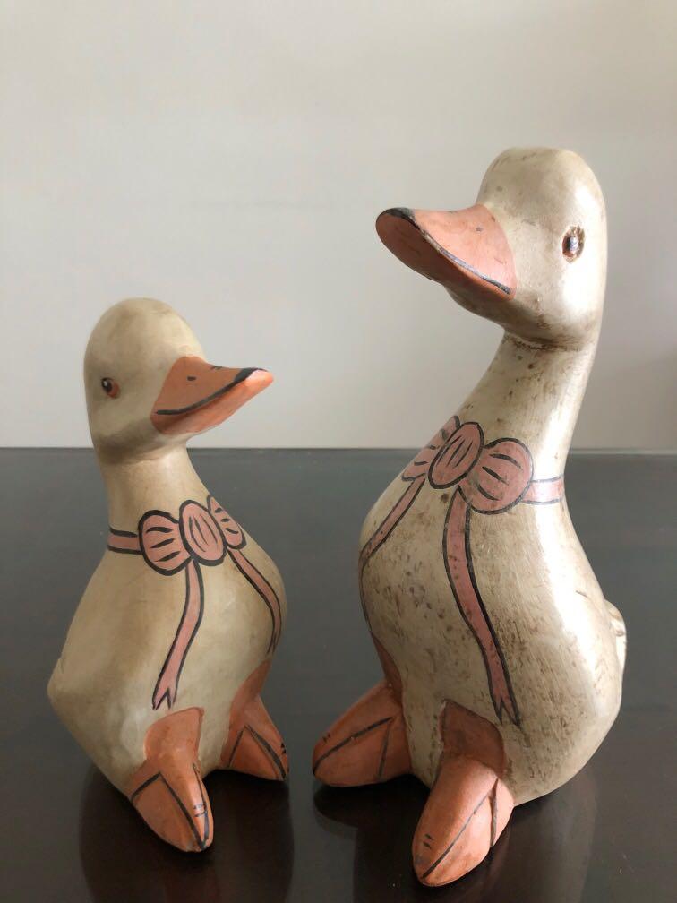 A Pair Of Antique Looking Hand Painted Wooden Duck Figurines Furniture Home Living Other On Carou A Pair Of Antique Looking Hand Painted, Wooden Duck Furniture