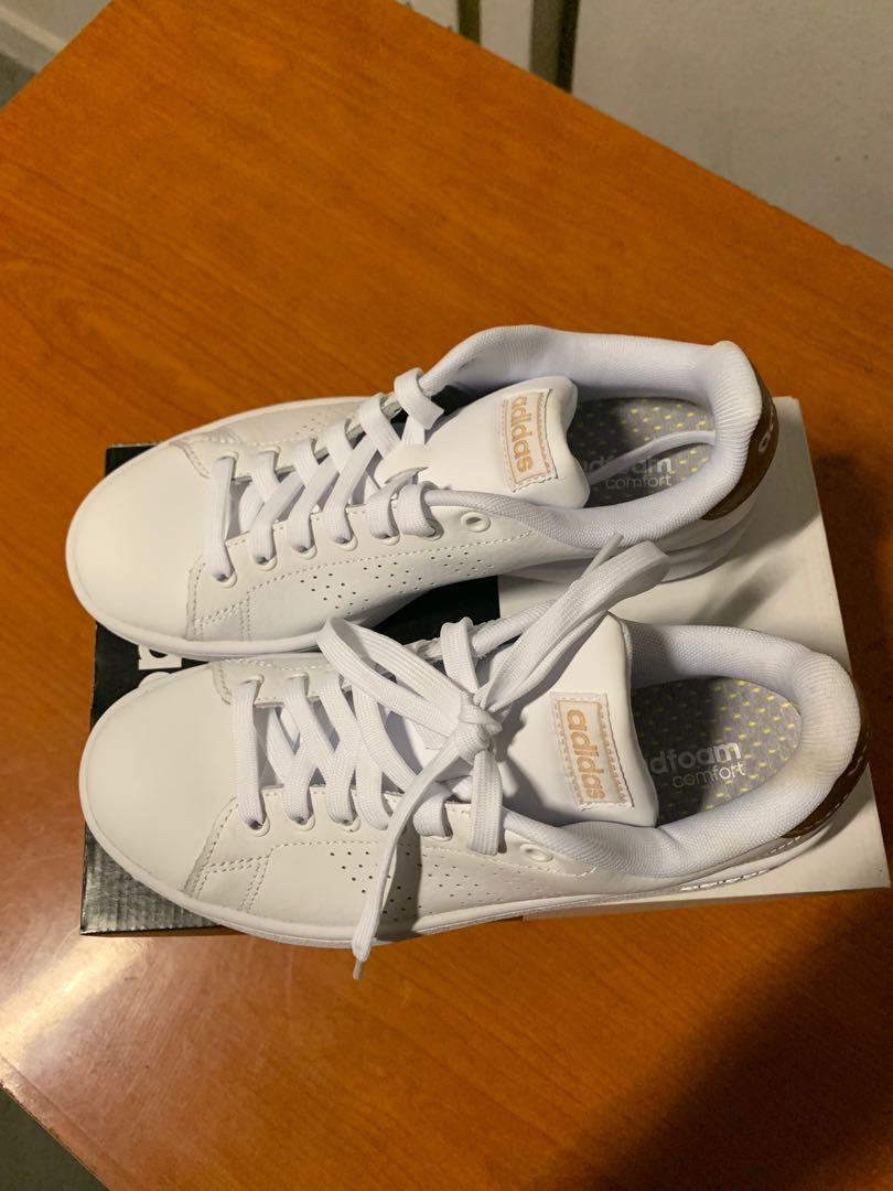 Womens Adidas Advantage Shoes Gold Stripe US6.5 UK5 Women s