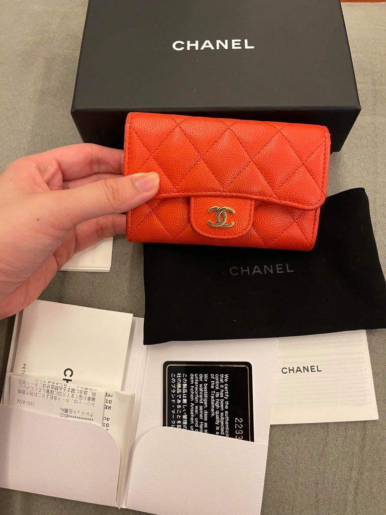 Chanel orange top wallet
