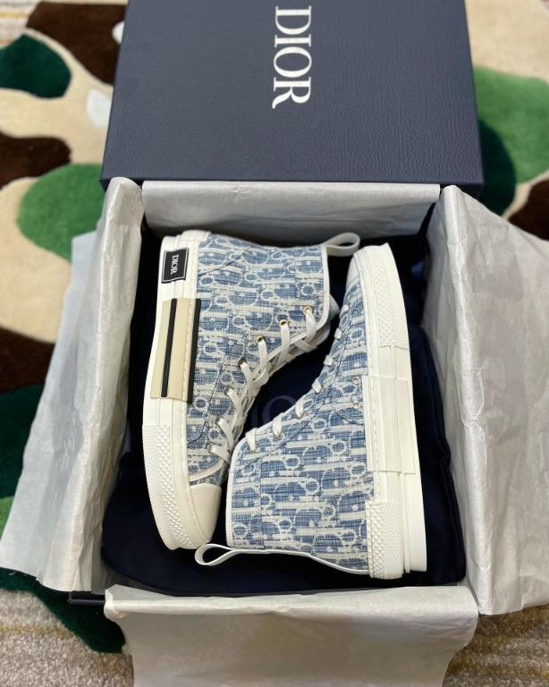 B23 Blue Oblique Kasuri Jacquard D I O R Shoes Men s Fashion