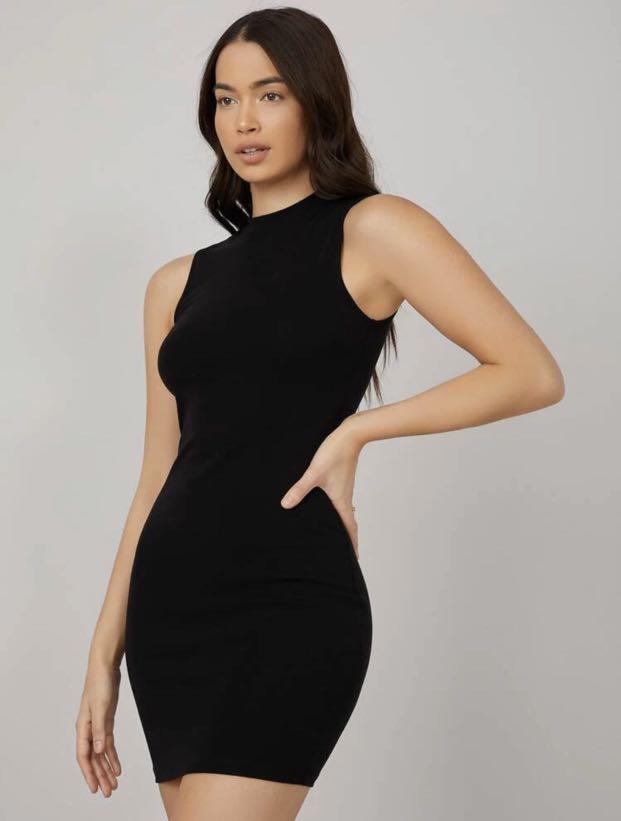 Black mock neck sales bodycon dress