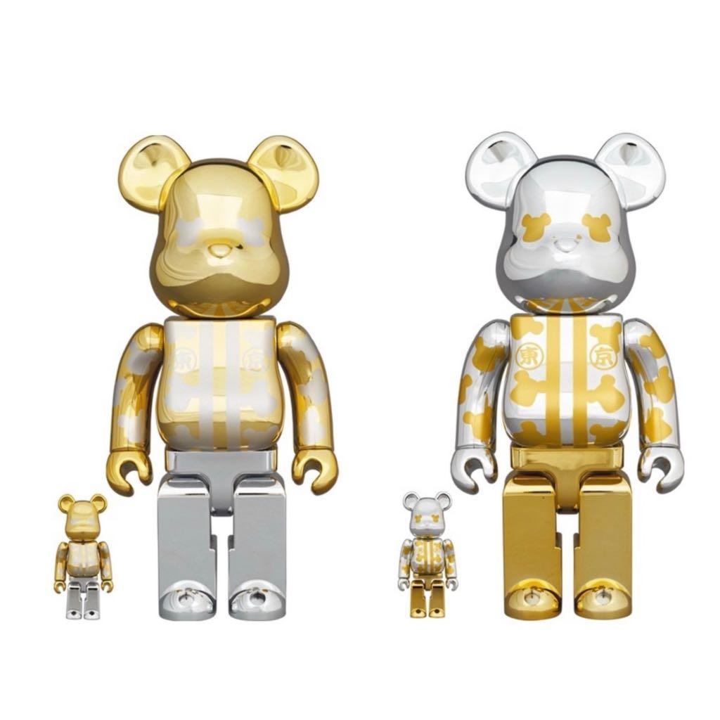 現貨BEARBRICK はっぴ東京金メッキ、銀メッキ100% & 400% 一set Happy