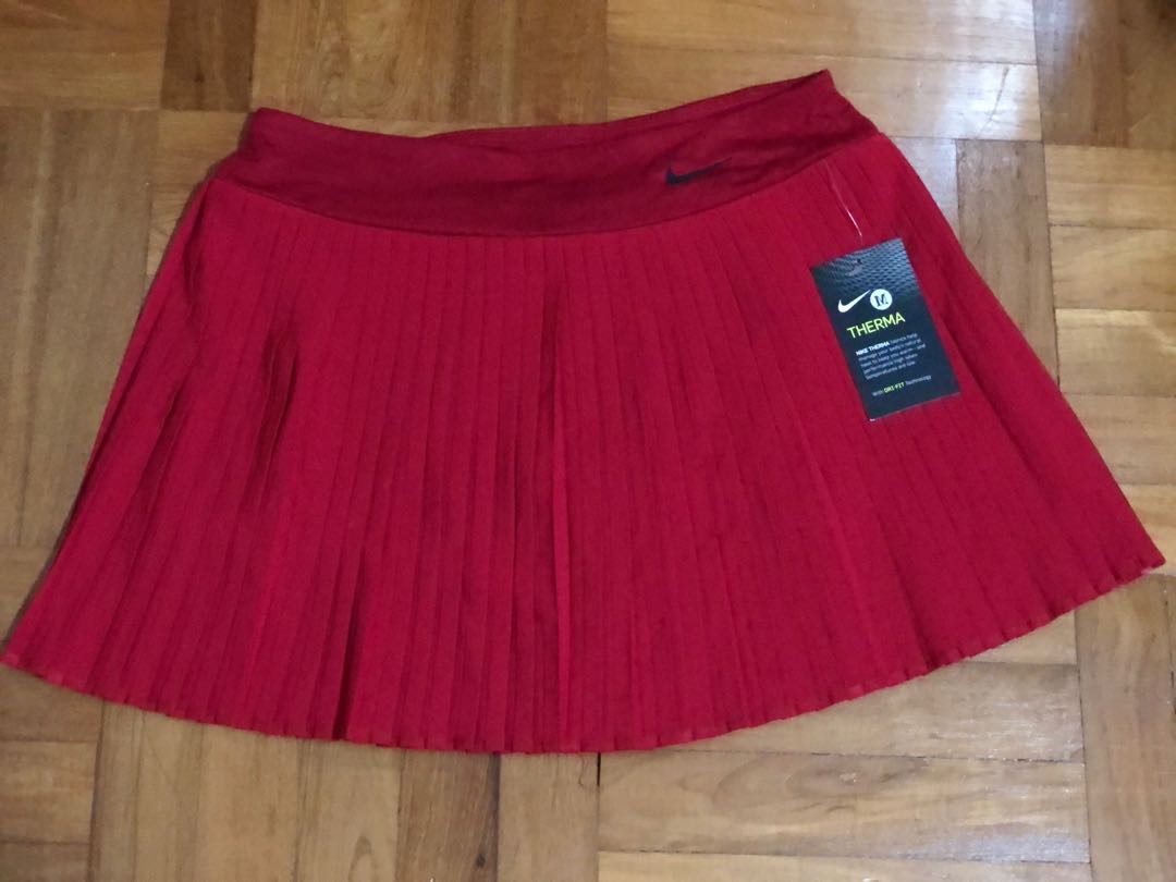 BNWT Nike Therma red tennis pleated skirt Dri fit Men s