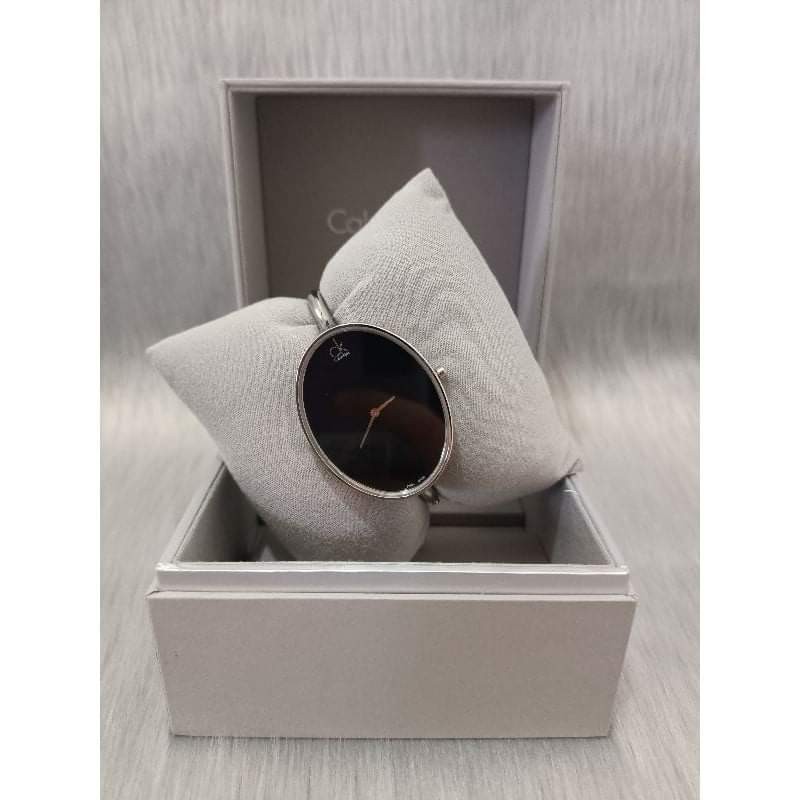 Calvin Klein K3D2S111 Sartoria Black Dial Stainless Steel Ladies Bangle Watch