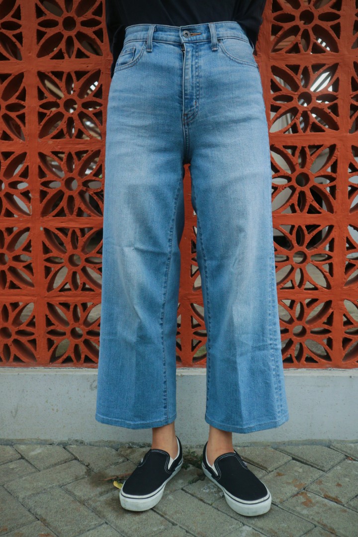 Celana Kulot Jeans Uniqlo, Fesyen 