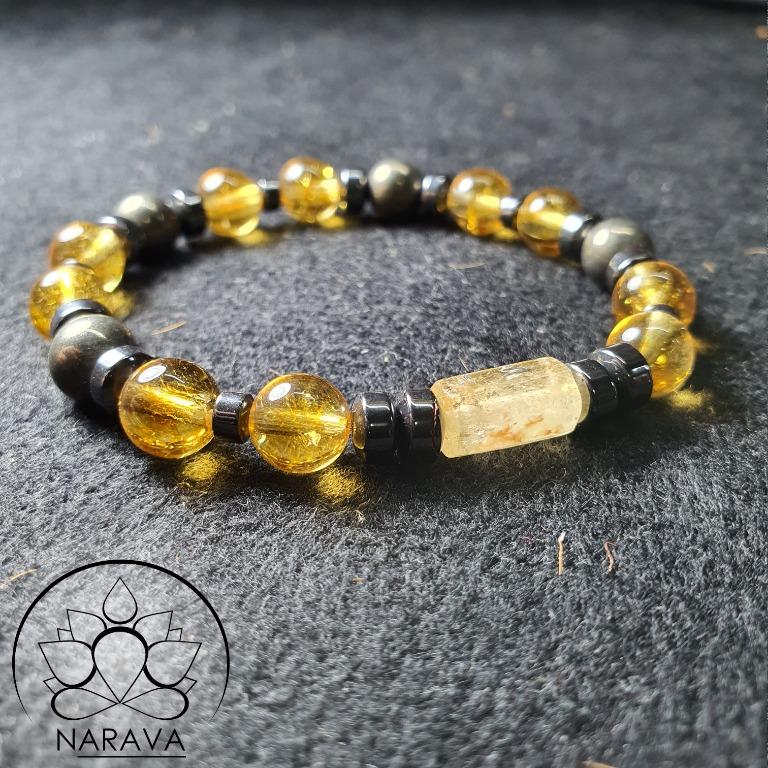 Citrine and pyrite bracelet