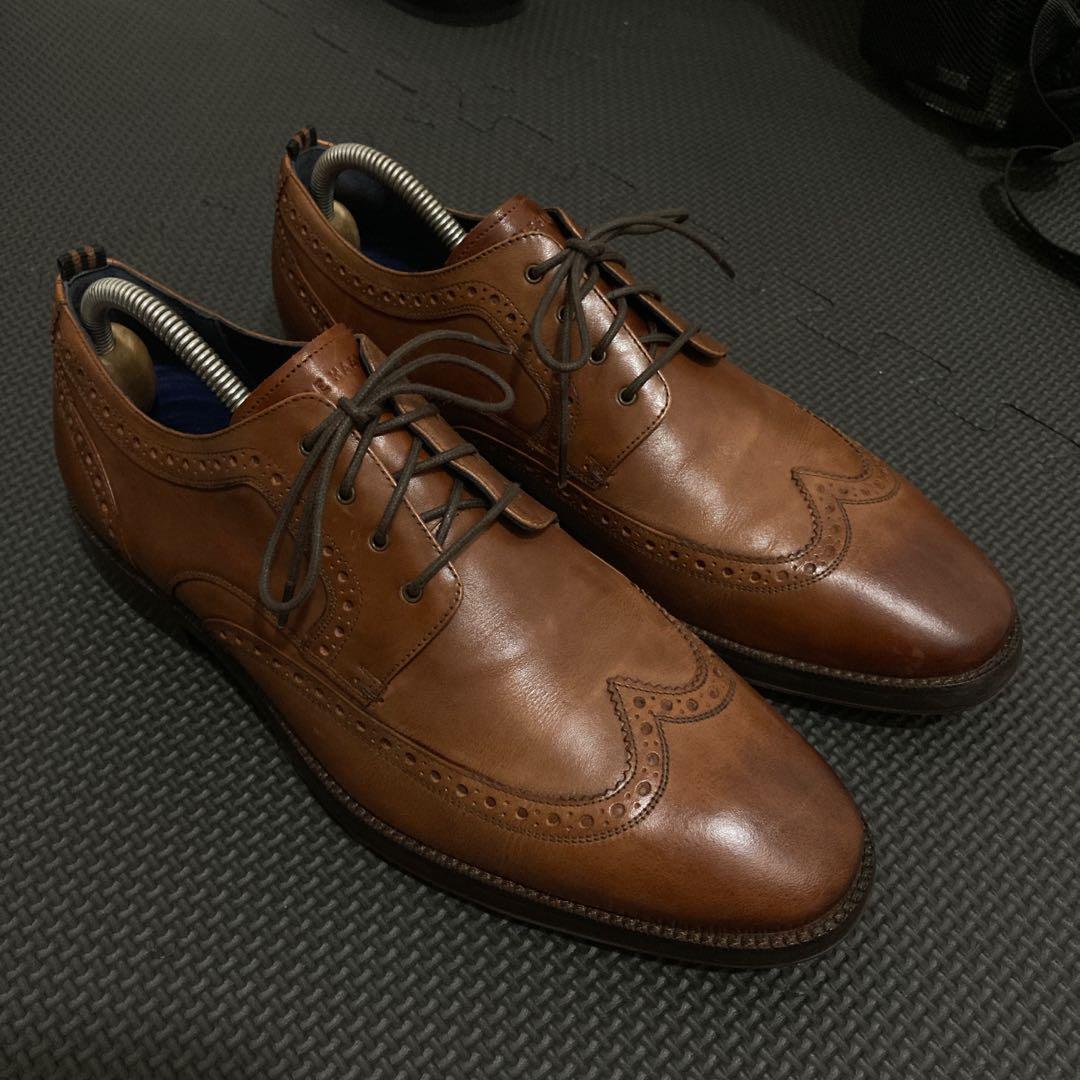 British tan wingtip store shoes