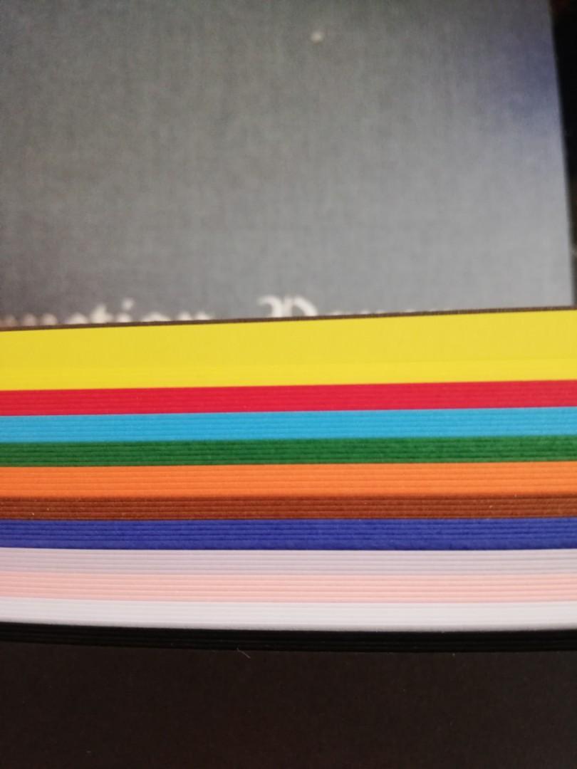Construction Paper book 彩色工作紙一本, 興趣及遊戲, 手作＆自家設計, 文具 Carousell
