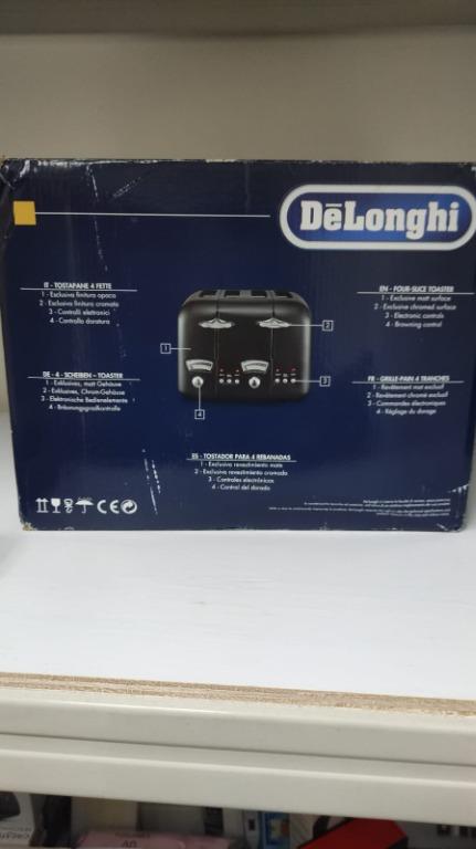 DeLonghi Argento 4 Slice Toaster - Black CT04BK1