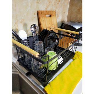 Dish Rack Bowl Holder Stainless Steel Kitchen Sink Drying Shelf Cutlery Drainer Dish over