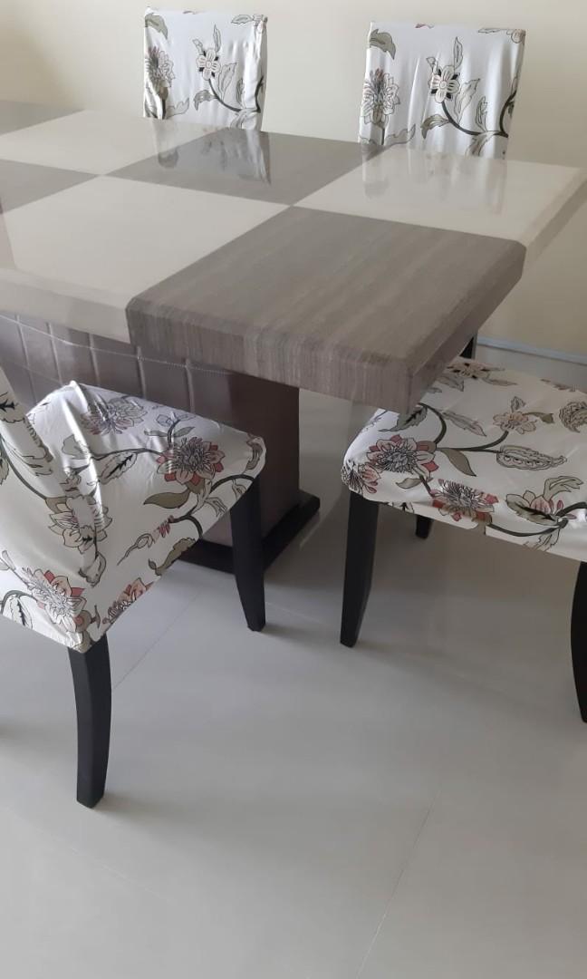 Elegant & Easy Maintenance Compressed Marble Dining Table, Furniture