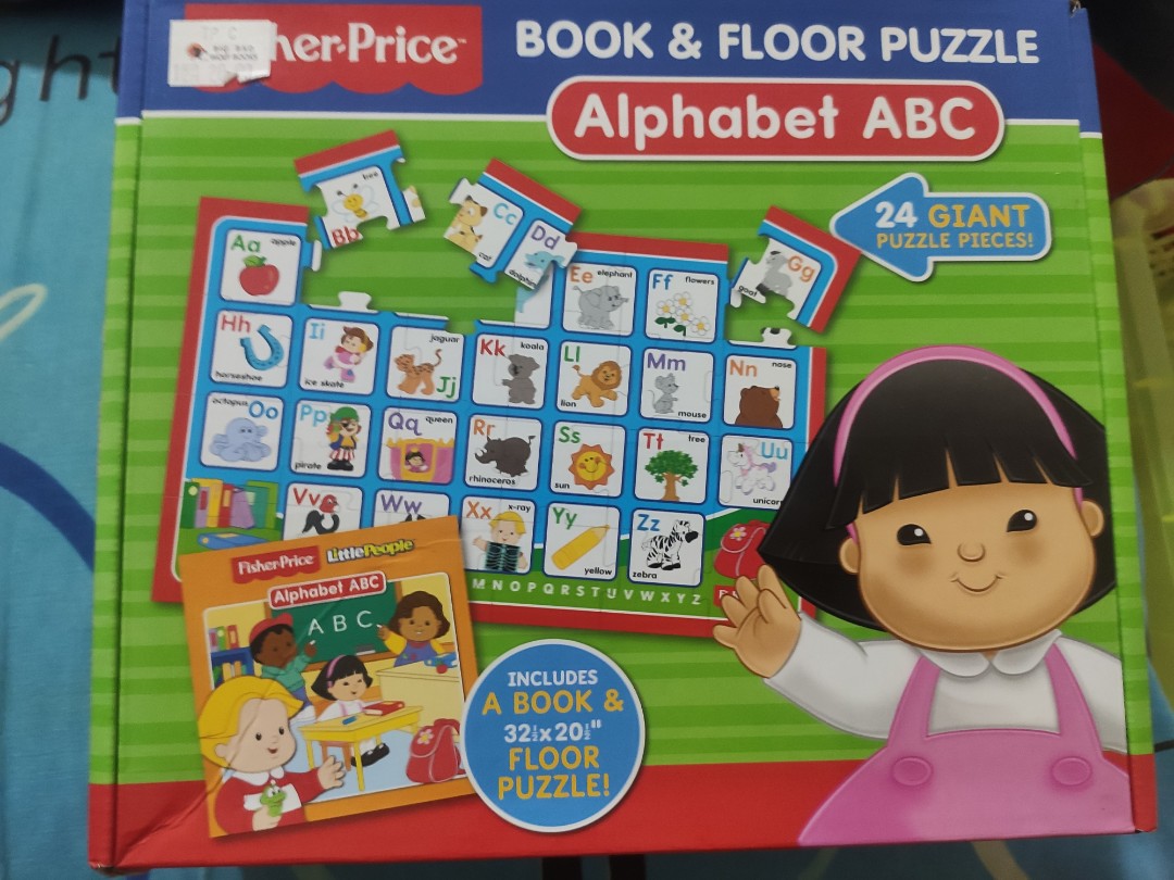 Fisher price book and floor puzzle alphabet ABC, Babies & Kids, Infant