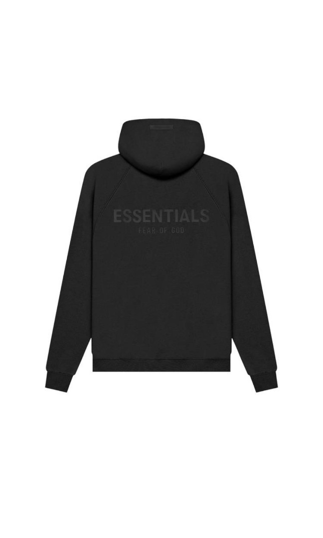 Essentials black on black hoodie