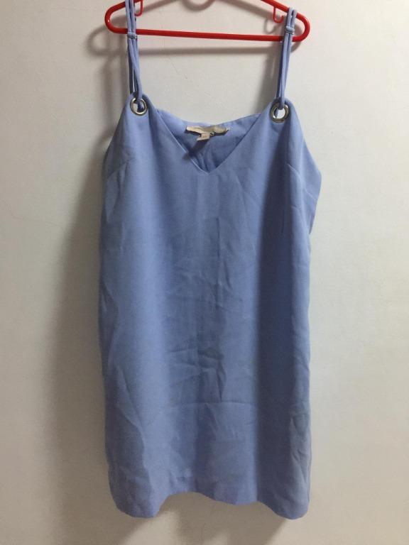 Forever 21 Contemporary Dress (Category: Dresses) located in Taguig. Submitted by camaepen (Listing ID 1089255919, Image 1). Description: Brand: Forever 21 -Contemporary description: spaghetti strap shift dress color: light blue used but not abused in good condition RFS: decluttering.