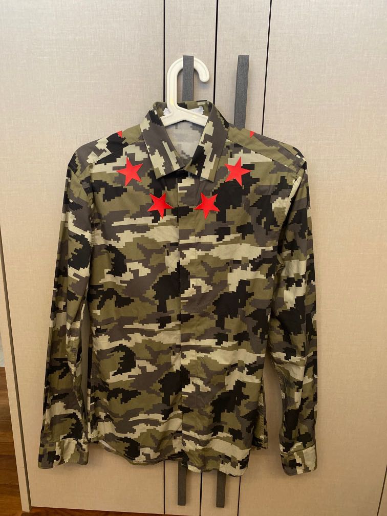 Givenchy camo print shirt, Men's 