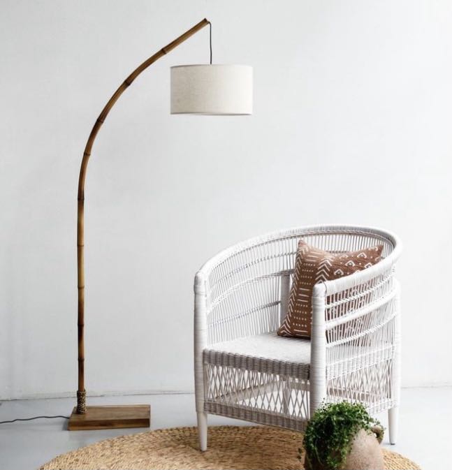 Gorgeous Rustic Bamboo Lamp With Cream Shade Furniture Home Living Decor Other On Carou Gorgeous Rustic Bamboo Lamp With Cream, Rustic Floor Lamps For Living Room