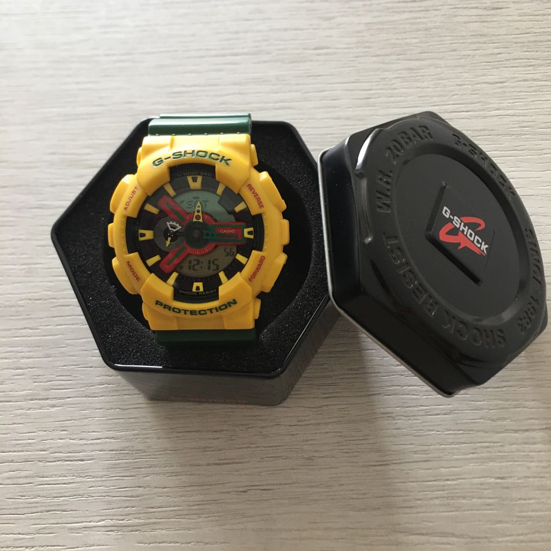 G Shock Casio Rastafarian GA110RF 9 Yellow Green Mobile