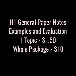[15 SOLD] H1 GP notes A Level
