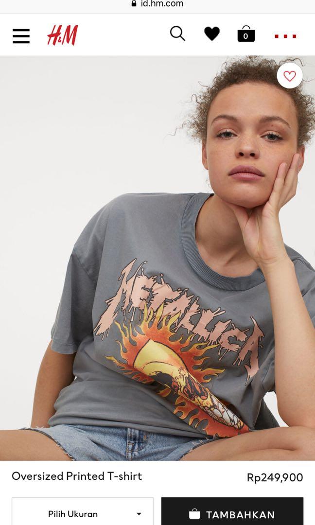 H\u0026M Metallica T-shirt Grey Oversize 
