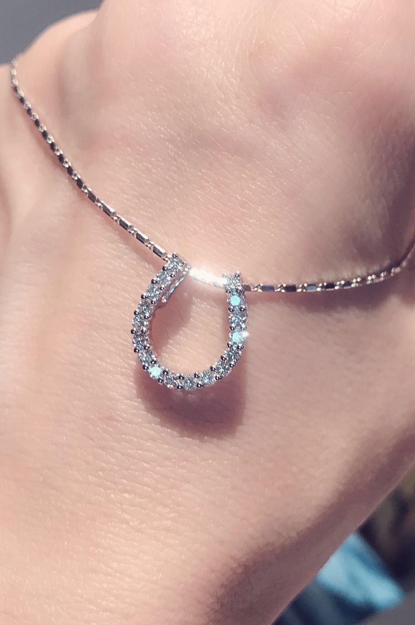White gold hotsell horseshoe necklace