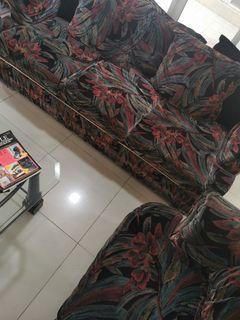 Italian Sofa With Velvet Flowers Design