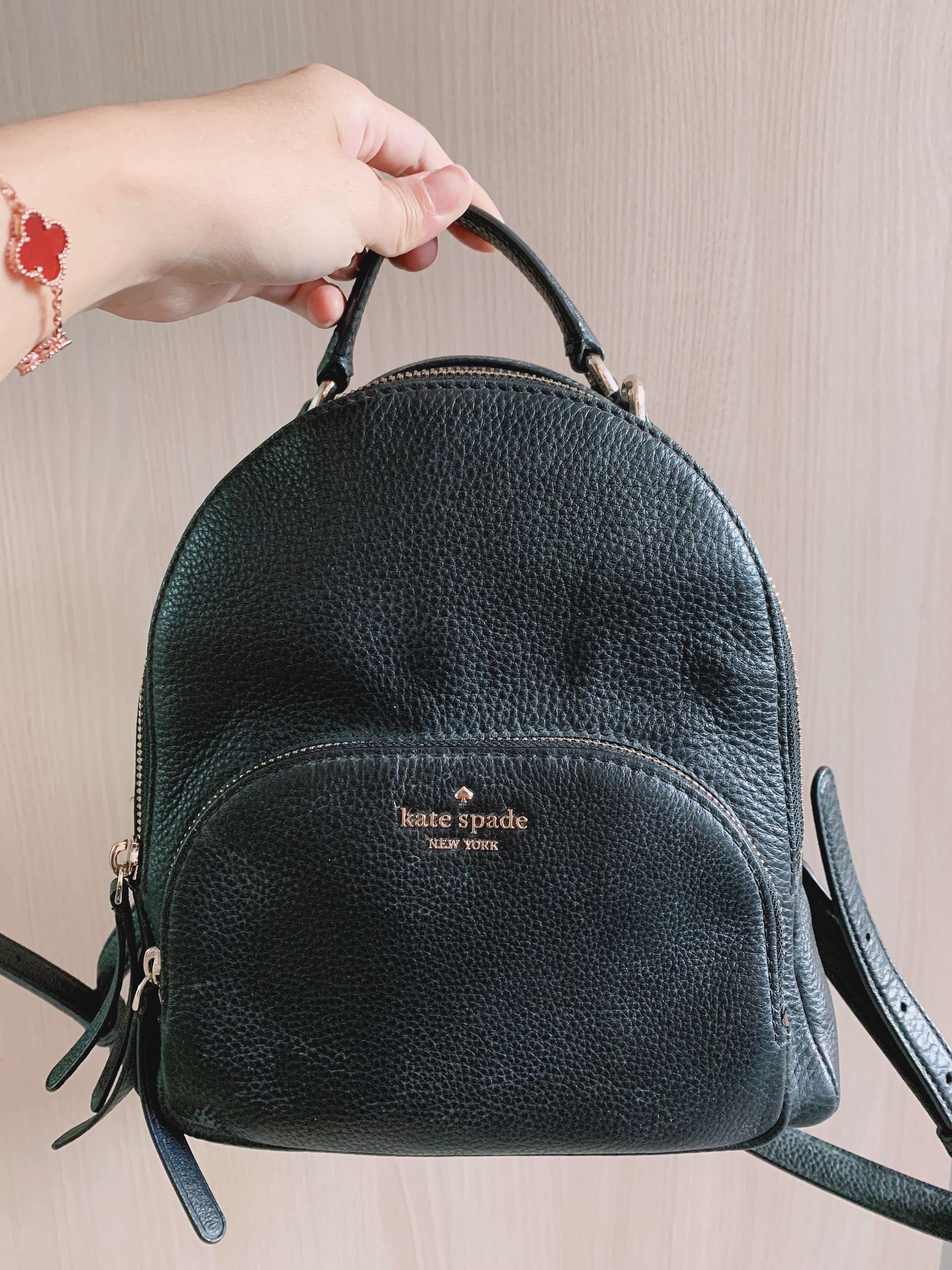 Kate Spade Jackson Full Leather Black Small Backpack, Women's Fashion, Bags  & Wallets, Cross-body Bags on Carousell