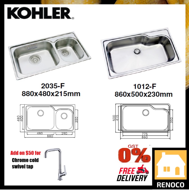 Kohler kitchen sink, Furniture & Home Living, Bathroom ...