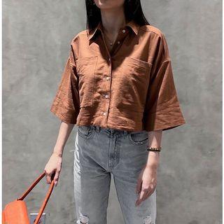 Linen Crop Shirt