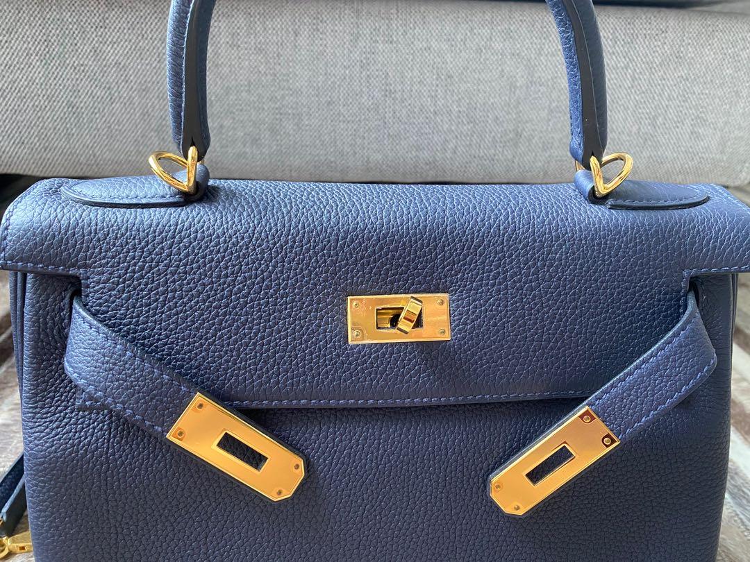 LN #D Hermes Kelly 28 Togo Blue Nuit, Luxury, Bags & Wallets on Carousell
