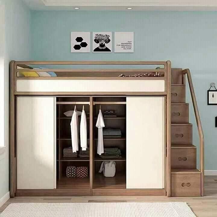 Loft Bed With Wardrobe Furniture And Home Living Furniture Bed Frames