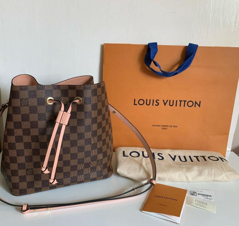 LOUIS VUITTON LV NEONOE DAMIER EBENE MM VENUS PINK BUCKET SLING SHOULDER  BAG, Luxury, Bags & Wallets on Carousell