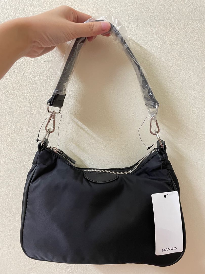 Mango nylon baguette hot sale bag