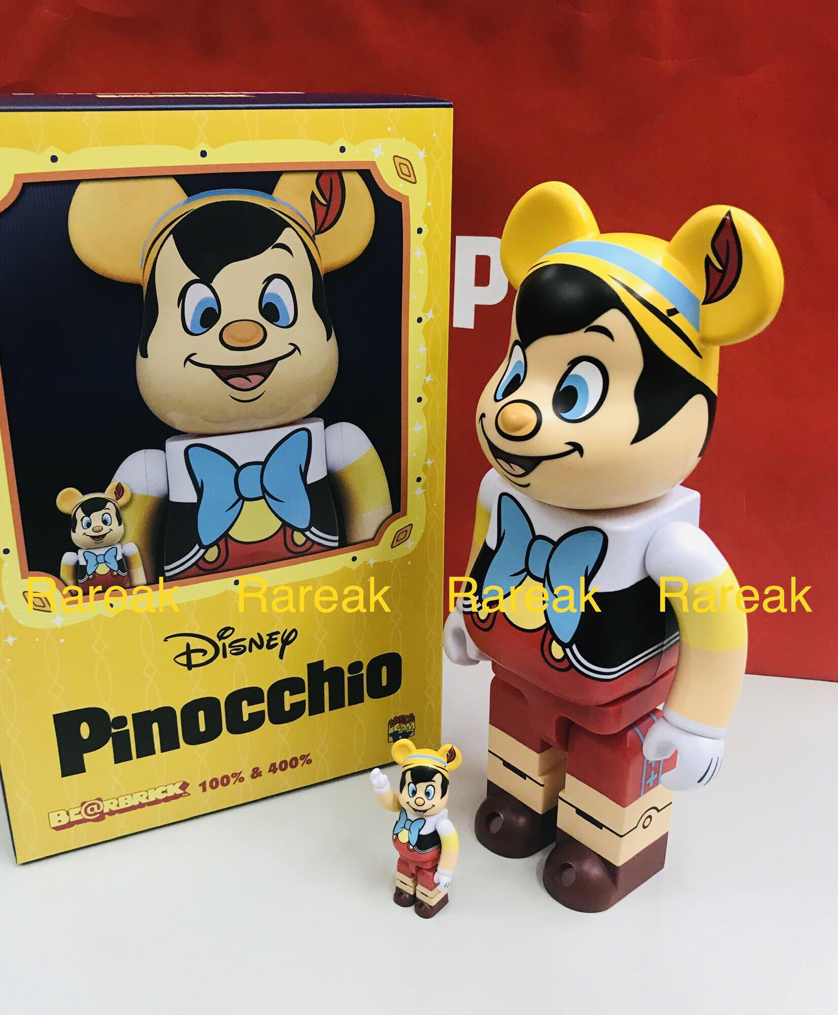 Medicom Bearbrick 2021 Pinocchio 小木偶400% + 100% be@rbrick 木偶