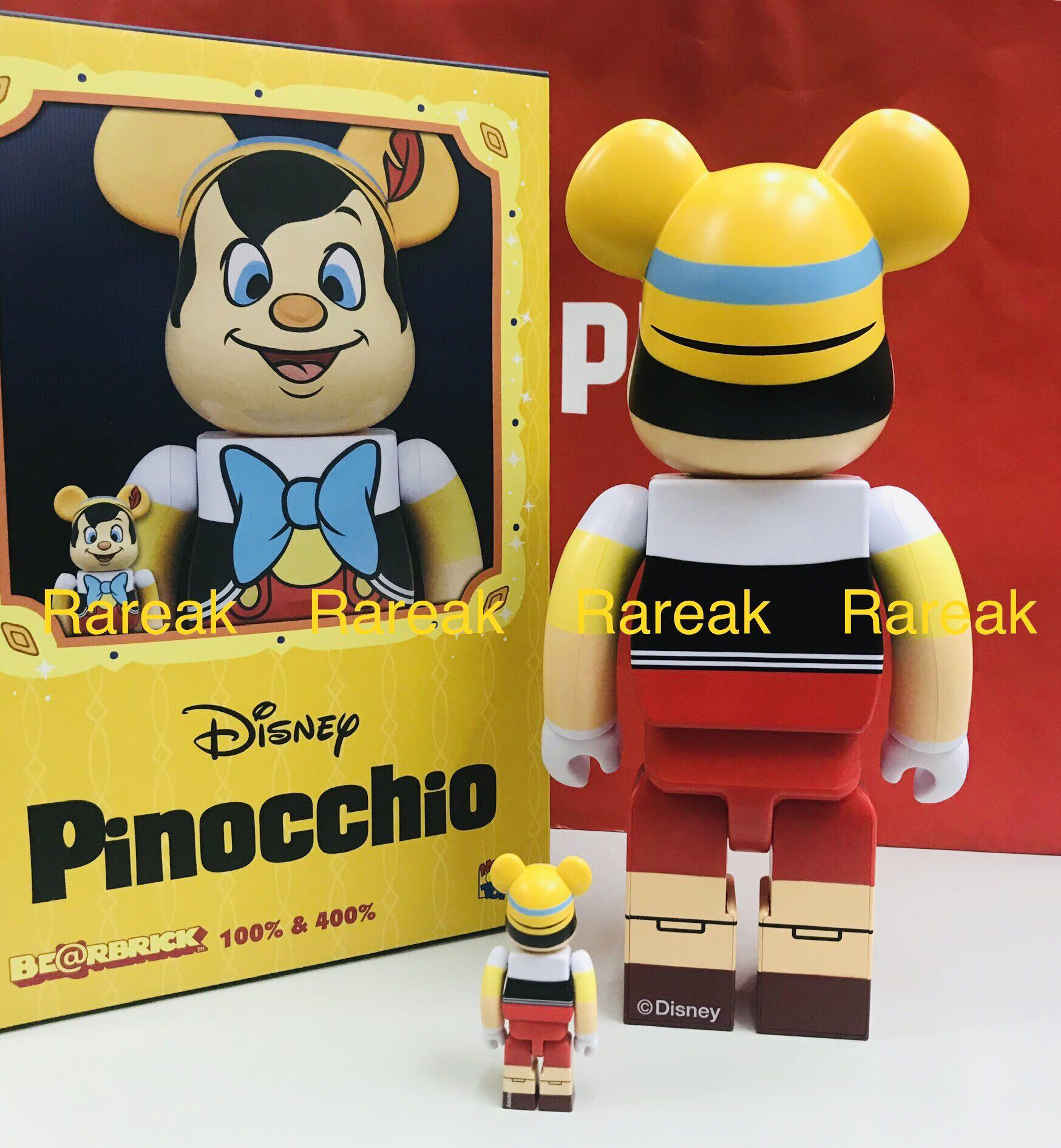 Medicom Bearbrick 2021 Pinocchio 小木偶400% + 100% be@rbrick 木偶