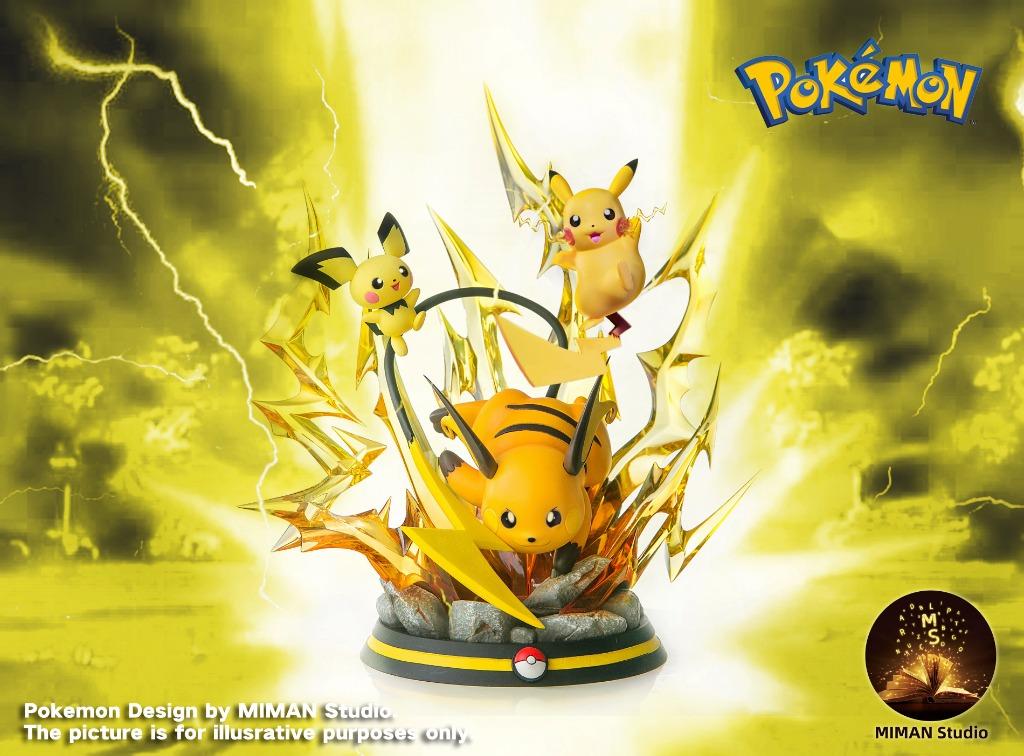 Po Miman Studio Pokemon Pichu Pikachu Raichu Figure Statue Hobbies Toys Toys Games Bricks Figurines On Carousell