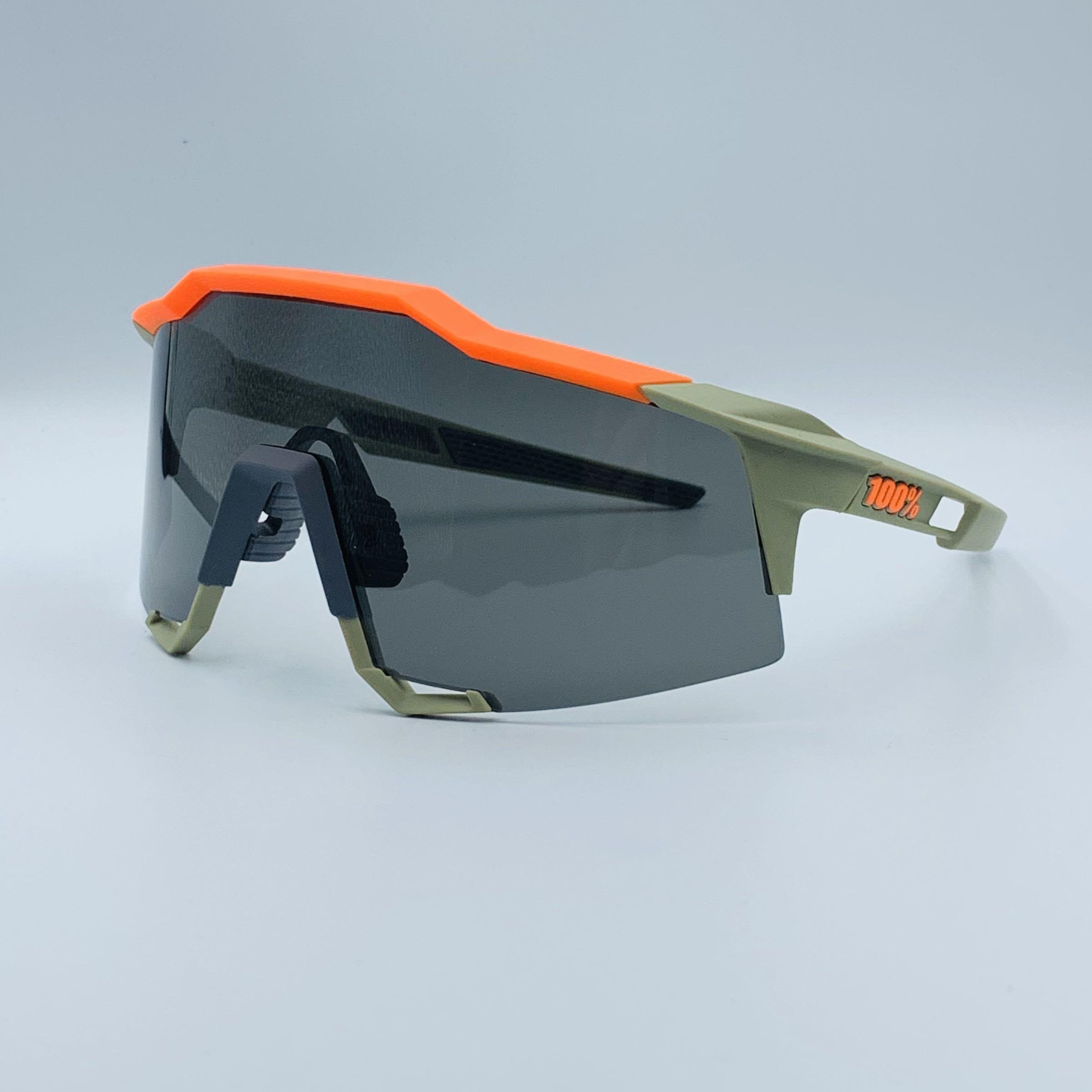 100% Speedcraft Bike Sunglasses Glasses Soft Tact Quicksand Smoke Lens 