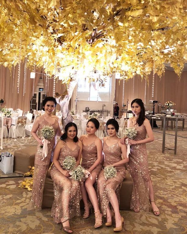 Rose Gold Dress Bridesmaid Dress Bridesmaid Gown Gaun