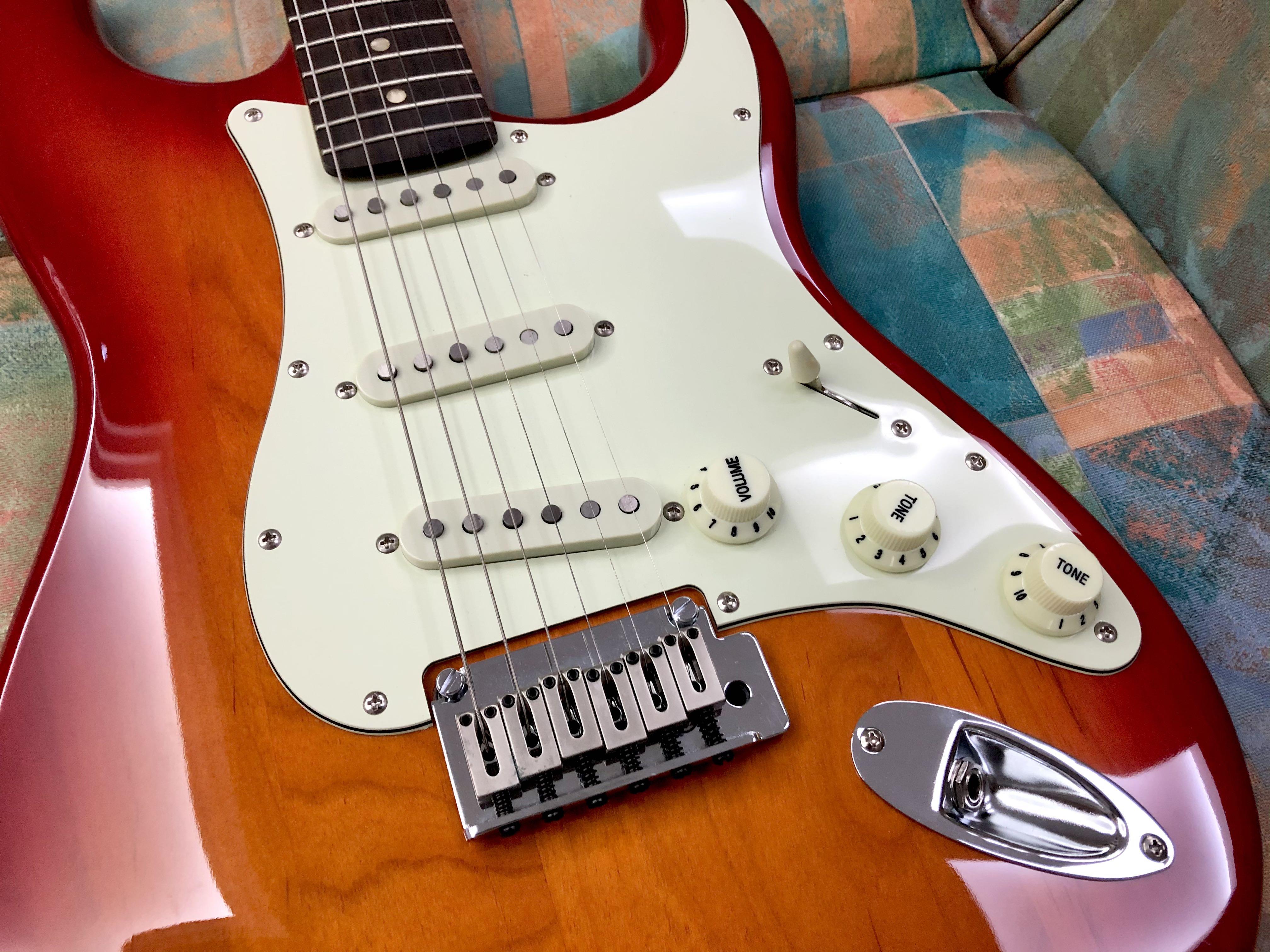 Squier cherry store sunburst