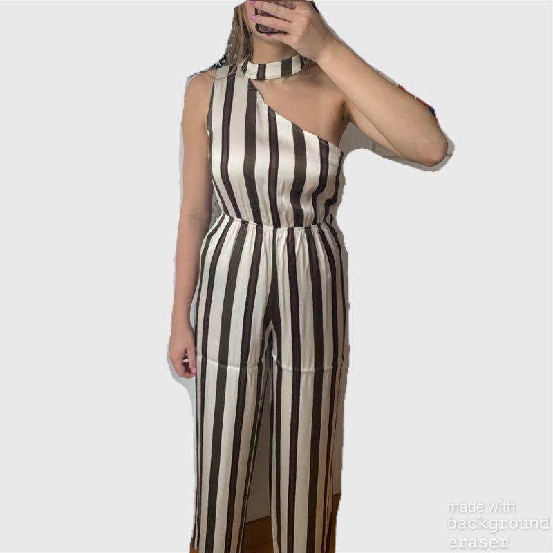 Striped Jumpsuit, Women's Fashion 