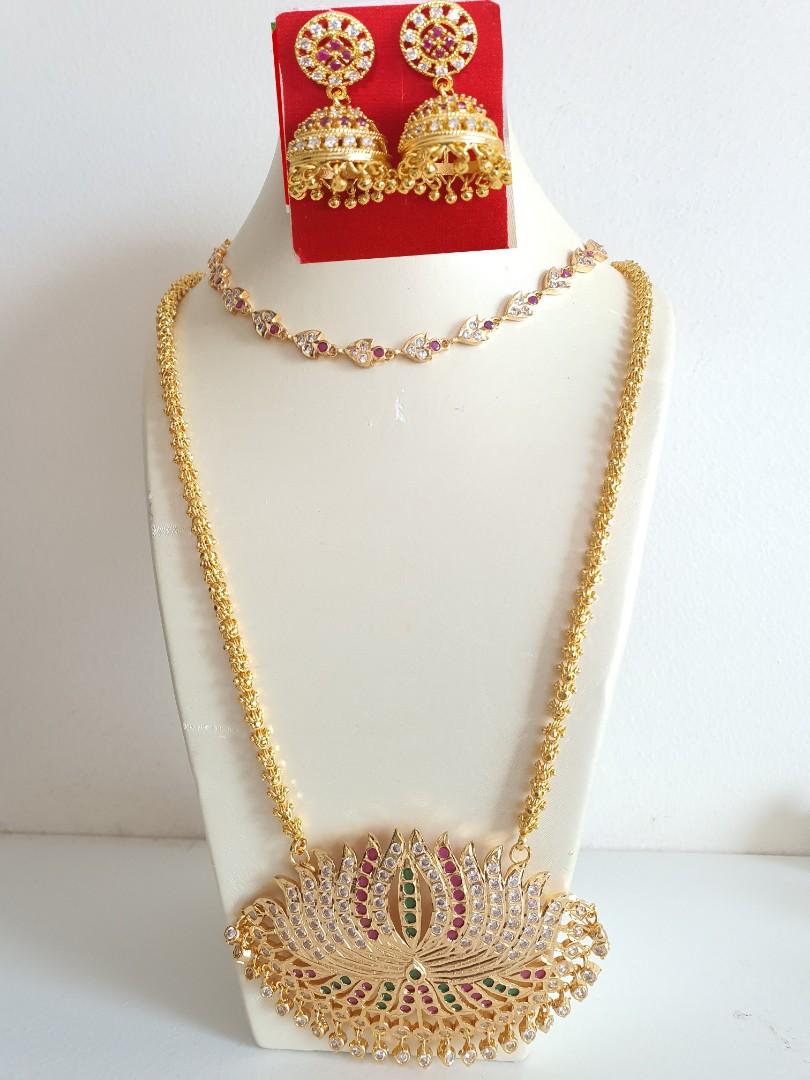 Traditional indian Choker and Long chain Combo set
