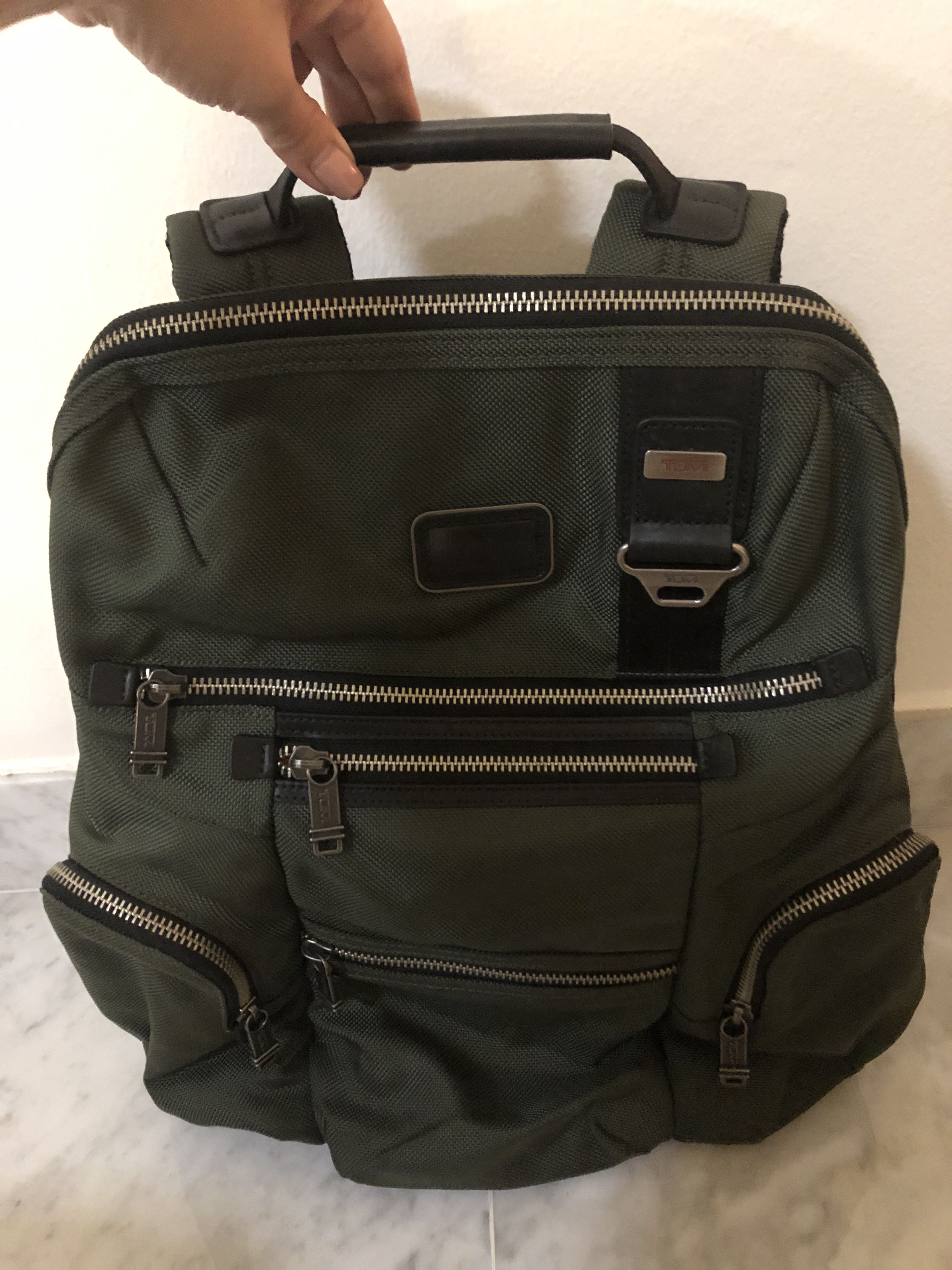 tumi alpha bravo knox leather backpack