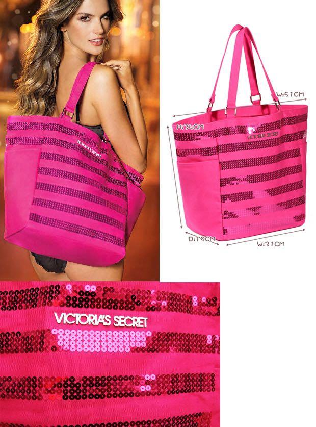 Victoria Secret Sequin Tote Bag Women s Fashion Bags Wallets
