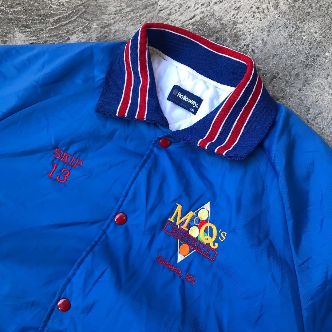 VINTAGE SOFTBALL VARSITY JACKET by HOLLOWAY XXL MENS 29 x 27.5, Men's Fashion, Coats, Jackets