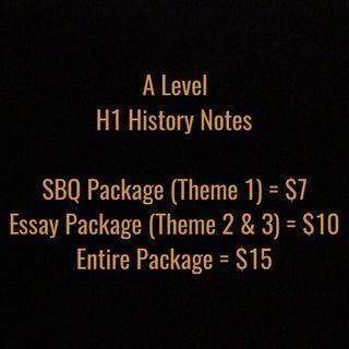 [40 SOLD] H1 History A Level notes