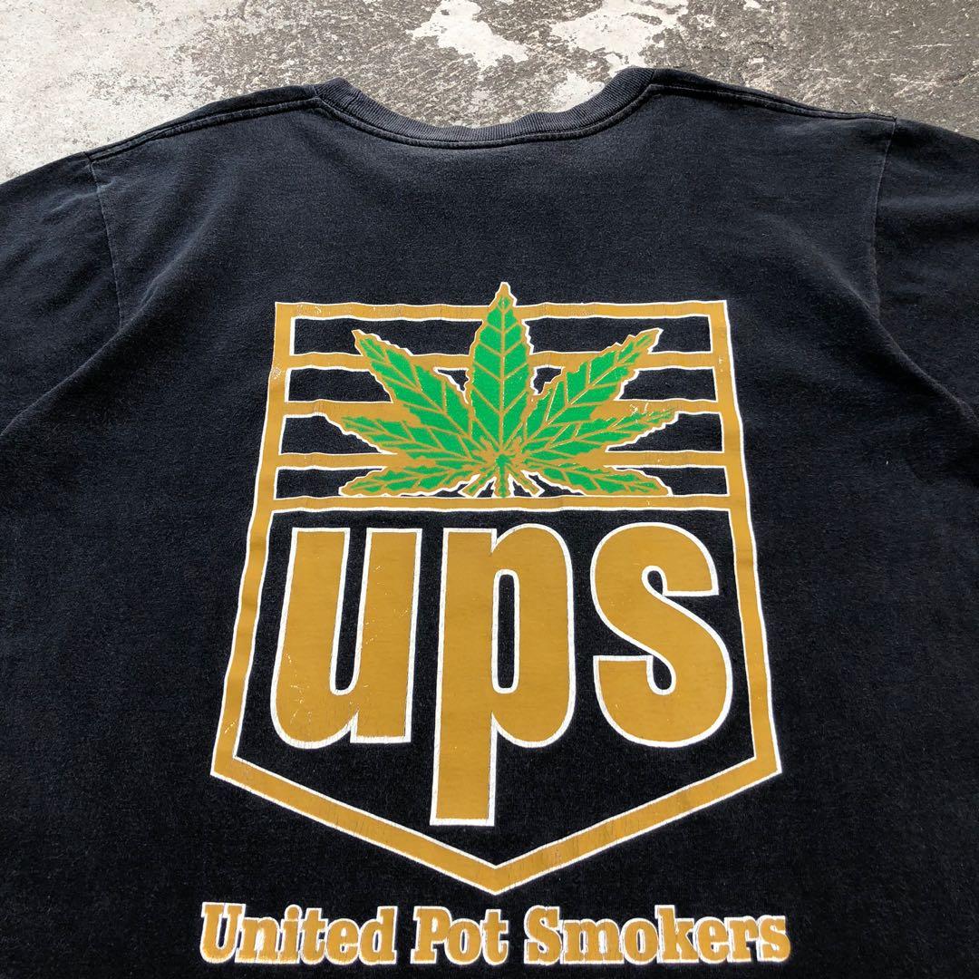 s Vintage United Pot Smokers UPS parody weed tee, Men's