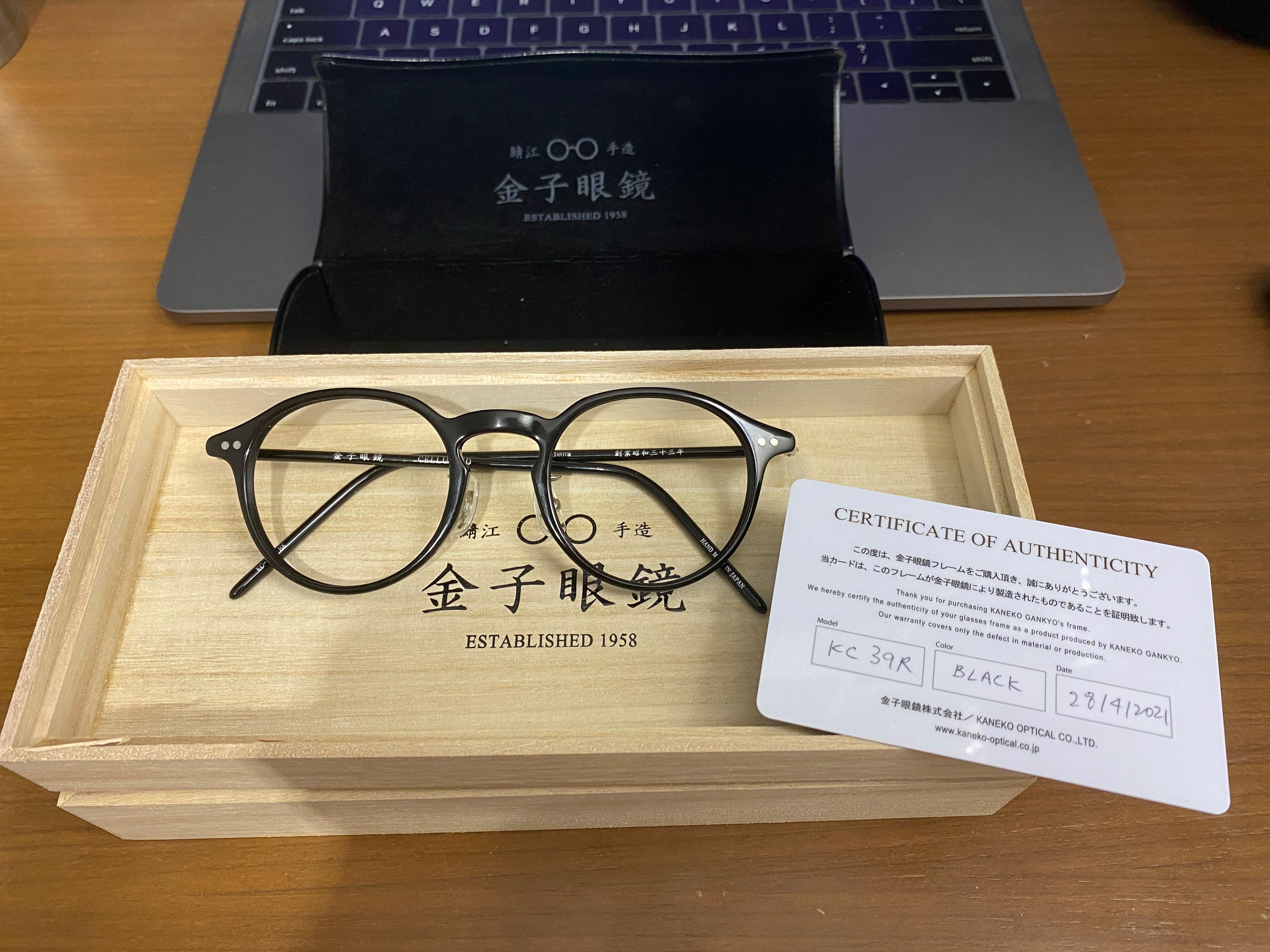 金子眼鏡手造眼鏡kc39 黑色黑框 名牌 服裝on Carousell