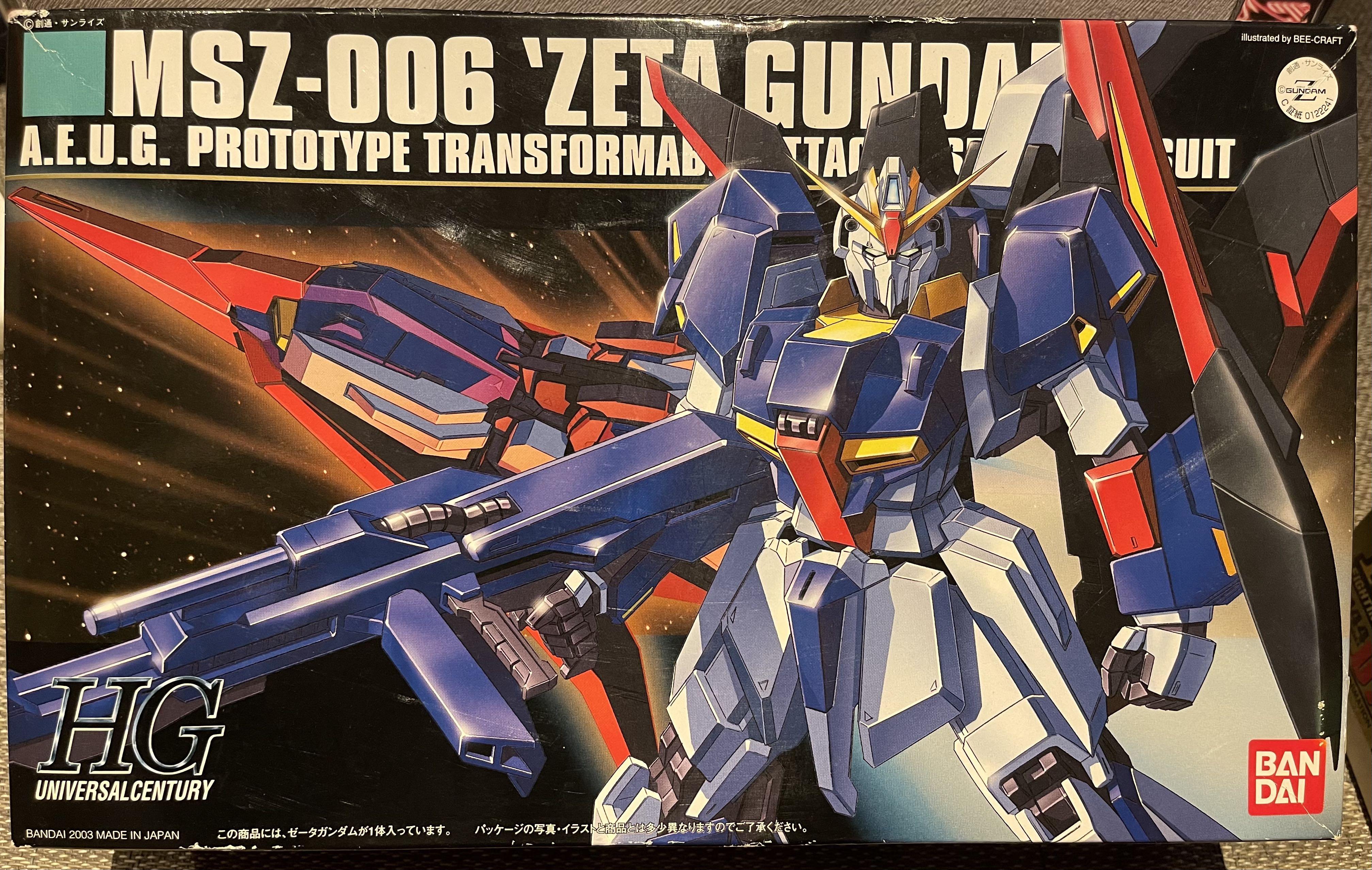 全新未砌Bandai HG HGUC Z Zeta Gundam MSZ-006 UC 1/144 模型盒舊