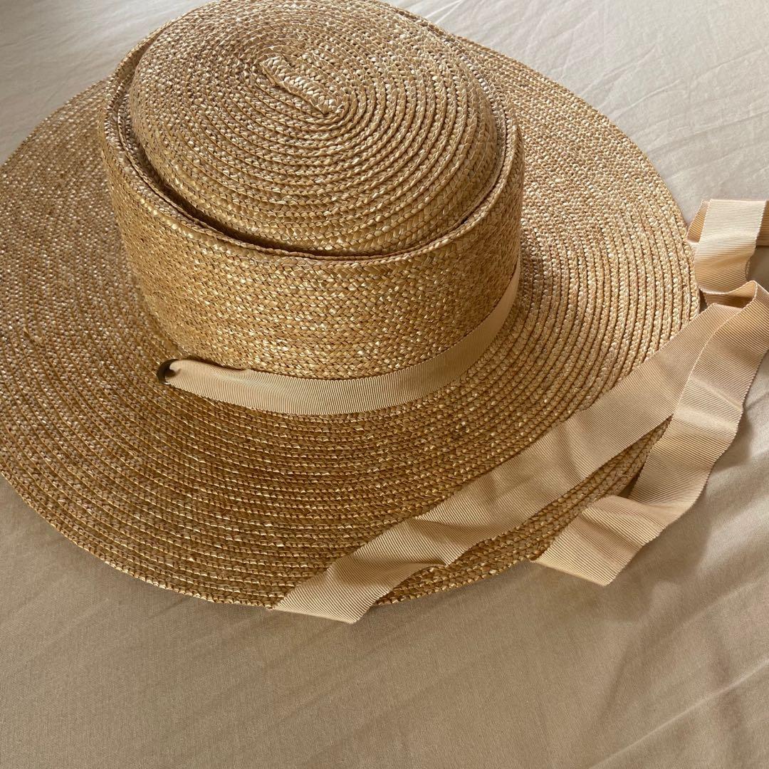 A beautiful store 日本製Wica Grocery Straw Hat 藤帽nude color 